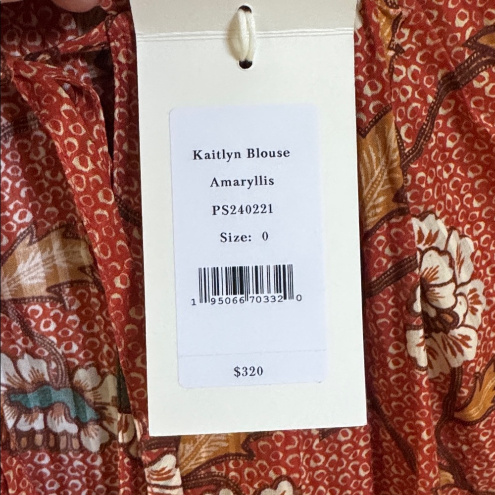 Ulla Johnson Kaitlyn Blouse in Amaryllis, size 0 NWT - Picture 9 of 10